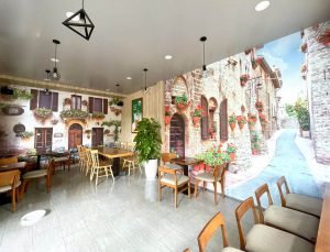 tranh dán tường in uv cho quán cafe